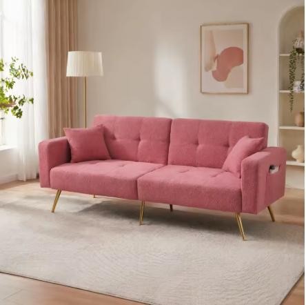 canapé convertible rose
